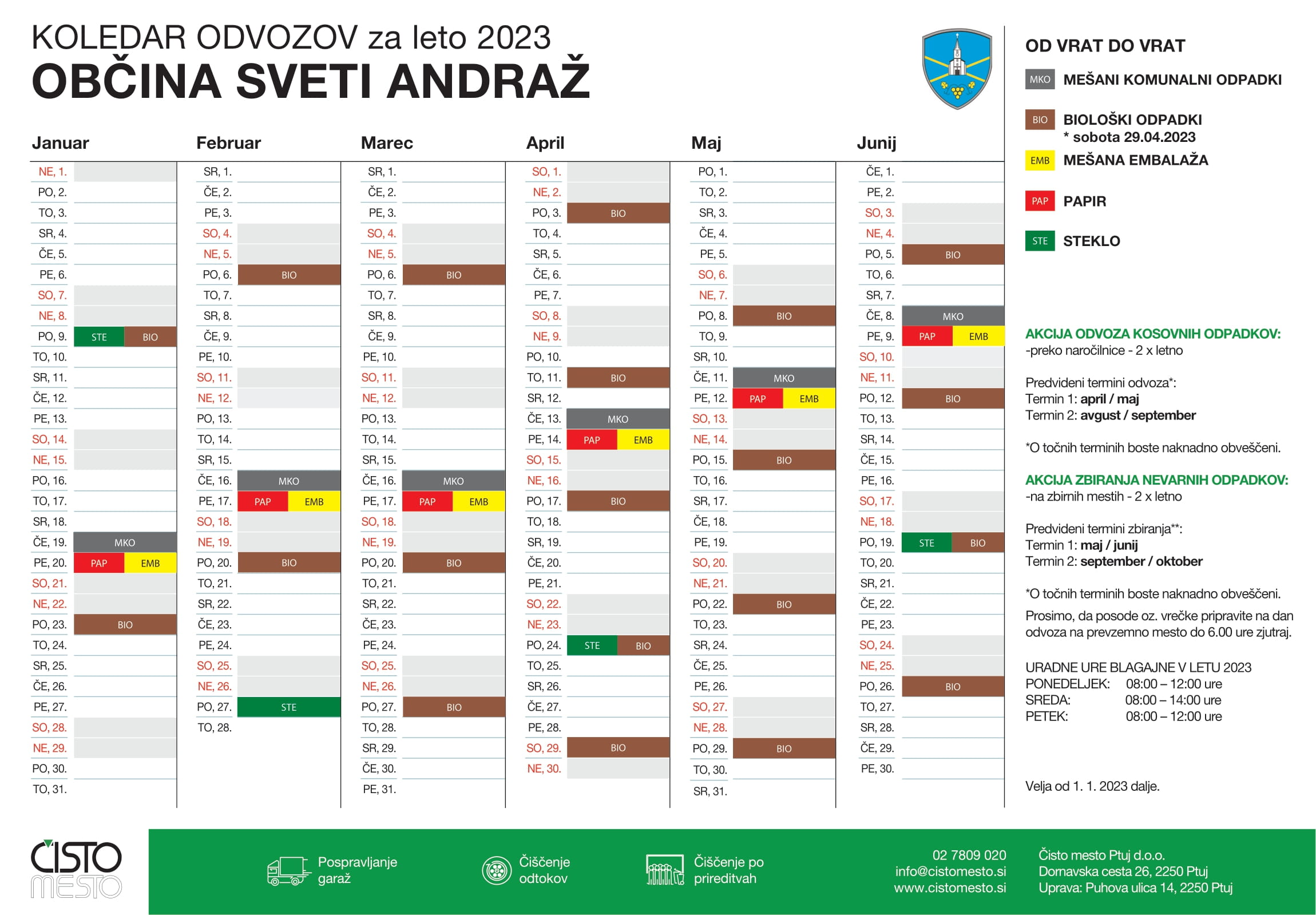 URNIK SVETI ANDRAŽ 2023-1